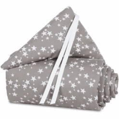 Babybay® Nestchen Piqué Boxspring XXL Taupe Sterne Weiß