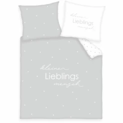 Babybest® Bettwäsche Kleiner Lieblingsmensch Grau 80 X 80 Cm