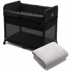 Bugaboo Reisebett Stardust Black Inklusive Gratis Baumwollspannbettlaken Stardust Mineral White