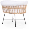 CHILDHOME Rattan Wiege Mit Metallbeinen Inkl. Matratze Und Nestchen