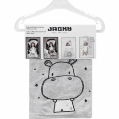 JACKY Multifunktionsfußsack HIPPO Hellgrau Melange Gemustert