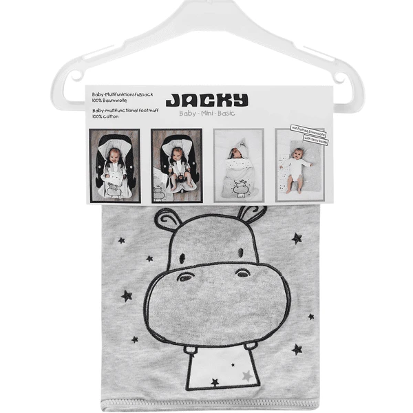 JACKY Multifunktionsfußsack HIPPO Hellgrau Melange Gemustert 1 JACKY Multifunktionsfußsack HIPPO Hellgrau Melange Gemustert