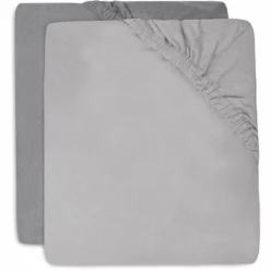 Jollein Jersey Spannbettlaken 60x120cm 2-er Pack Soft Grey