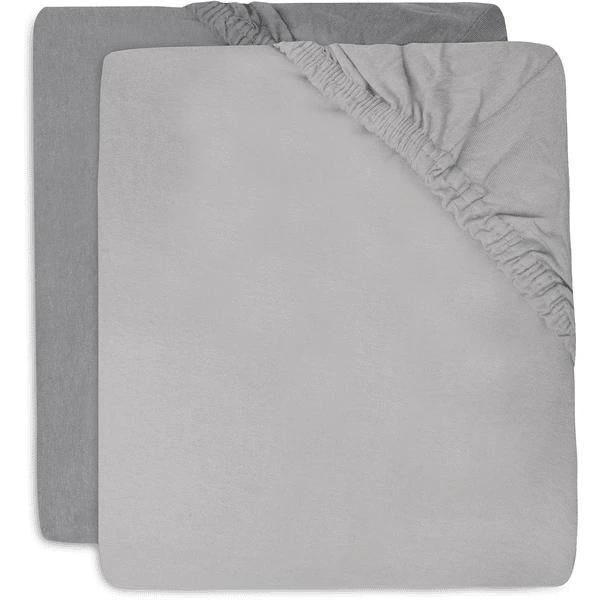 Jollein Jersey Spannbettlaken 60x120cm 2-er Pack Soft Grey 1 Jollein Jersey Spannbettlaken 60x120cm 2-er Pack Soft Grey