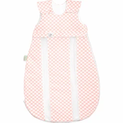 Odenwälder Jersey-Schlafsack Prima Klima Check Light Coral 60 Cm - 130 Cm