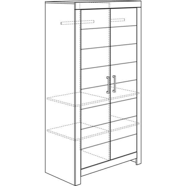 PAIDI Kleiderschrank Fiona 2-türig Griffe Matt 1 PAIDI Kleiderschrank Fiona 2-türig Griffe Matt