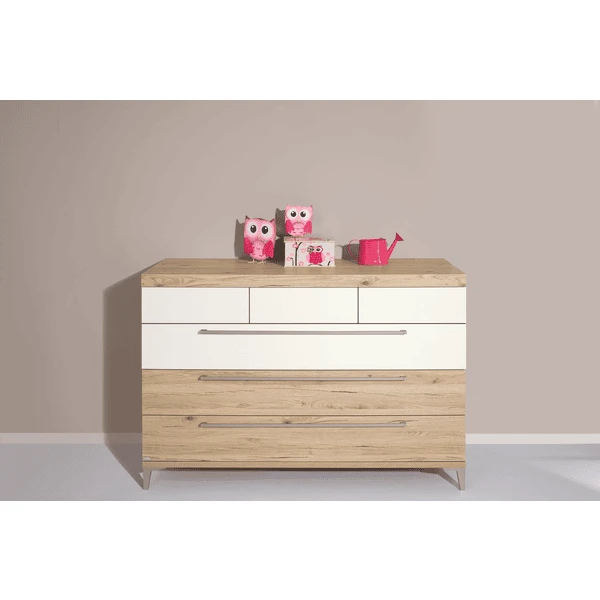PAIDI Kommode Remo Breit 1 Schublade Kreideweiß 2 Schubladen Bordeaux Eiche 1 PAIDI Kommode Remo Breit 1 Schublade Kreideweiß 2 Schubladen Bordeaux Eiche