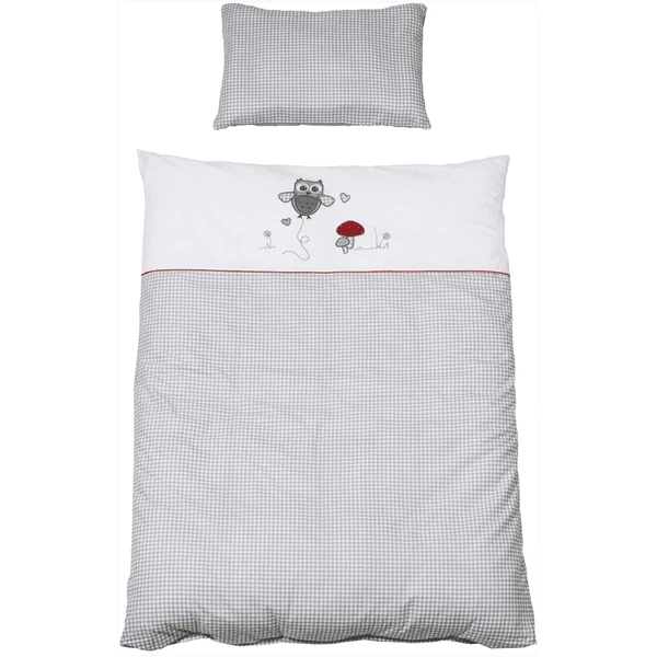 ROBA Kinderbettwäsche 2tlg. 100 X 135cm Adam & Eule Grau Weiß 1 ROBA Kinderbettwäsche 2tlg. 100 X 135cm Adam & Eule Grau Weiß