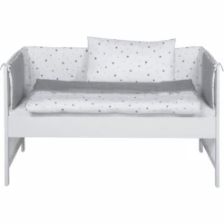 Schardt Komplettbeistellbett Micky Weiß Sternchen Grau