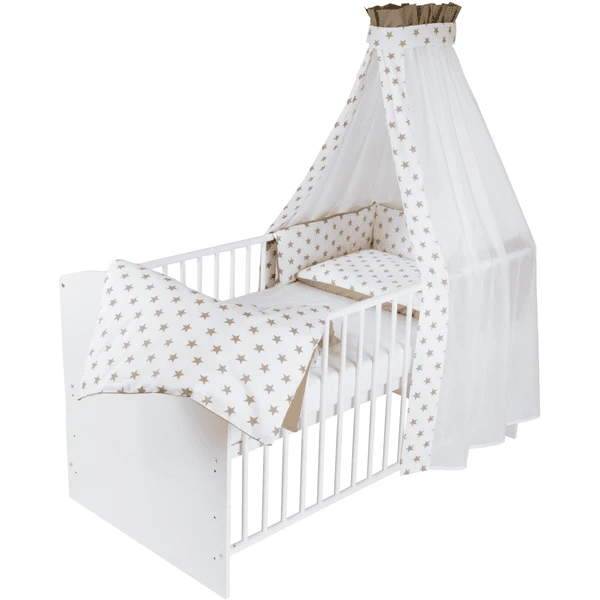 Schardt Komplettbett Classic White Big Stars Beige 70 Cm X 140 Cm 1 Schardt Komplettbett Classic White Big Stars Beige 70 Cm X 140 Cm