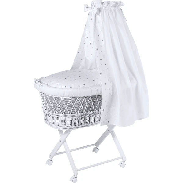 Schardt Stubenwagen Babsi Weiß Sternchen Grau 1 Schardt Stubenwagen Babsi Weiß Sternchen Grau