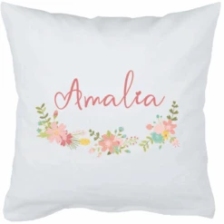 Schnullireich Babykissen Mit Namen Flower Dream Weiß