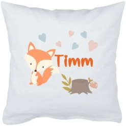 Schnullireich Babykissen Mit Namen Kleiner Fuchs Weiß