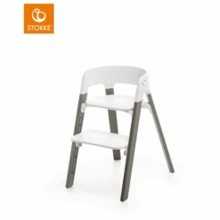STOKKE® Steps™ Hochstuhl Weiß Buche Hazy Grey