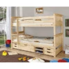 TiCAA Etagenbett Sammy Natur Mit 4 Funktionsschubladen